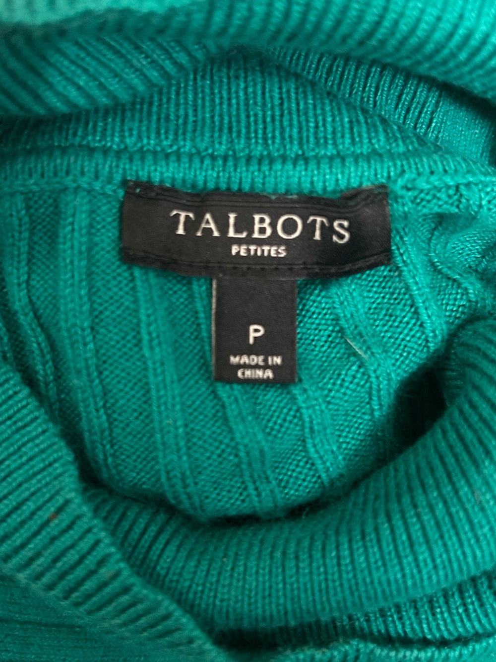 Talbots Emerald Ribbed Turtleneck Sweater - Picture 6 of 8